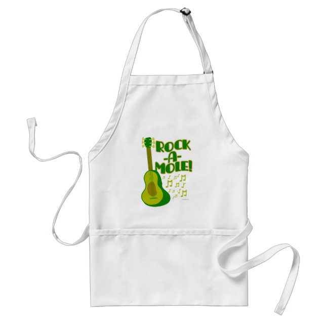 Time to Rock-A-Mole Funny Guacamole Cartoon Standard Apron (Front)
