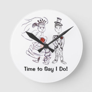 Time to Say I Do! Round Clock