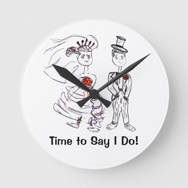 Time to Say I Do! Round Clock (Front)