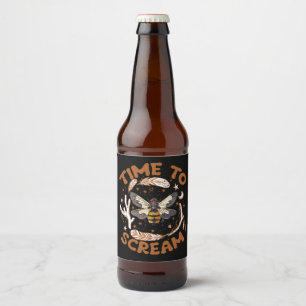 Time To Scream Cicadas Lover Insects Entomologist Beer Bottle Label