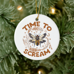 Time To Scream Cicadas Lover Insects Entomologist Ceramic Tree Decoration