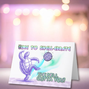 Time to Shell-ebrate Funny Turtle Disco Birthday Card