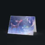 Time to Shine Magical Unicorn Rudolph Christmas Holiday Card<br><div class="desc">Time to shine! Share your light and inspiration this holiday season with family and friends by creating your own custom unique magical unicorn Christmas card. The beautiful artwork created with watercolor mixed media and illustrated by Raphaela Wilson spotlights a mystical white unicorn sharing her light with little Rudolph the red...</div>