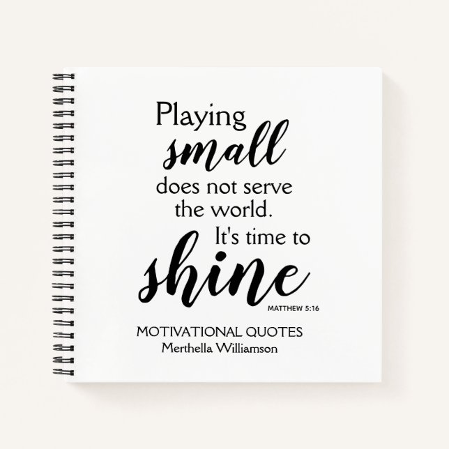 TIME TO SHINE Personalised Motivational Notebook (Front)