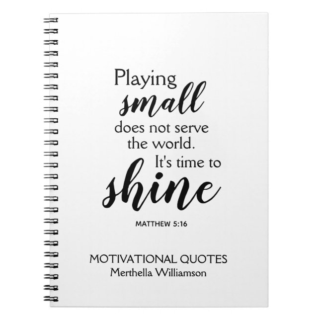 TIME TO SHINE Personalised Motivational Notebook (Front)