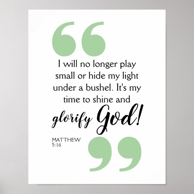 TIME TO SHINE Positive Christian Affirmation Poster (Front)