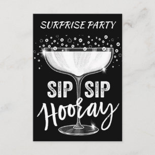 TIME TO SIP SIP HOORAY **ADULT SURPRISE PARTY** INVITATION