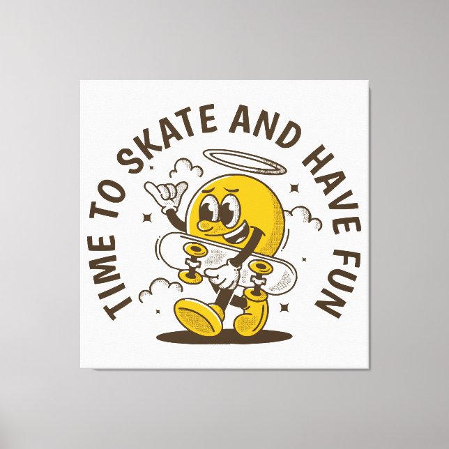 Time to skate canvas print (Front)