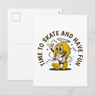 Time to skate holiday postcard