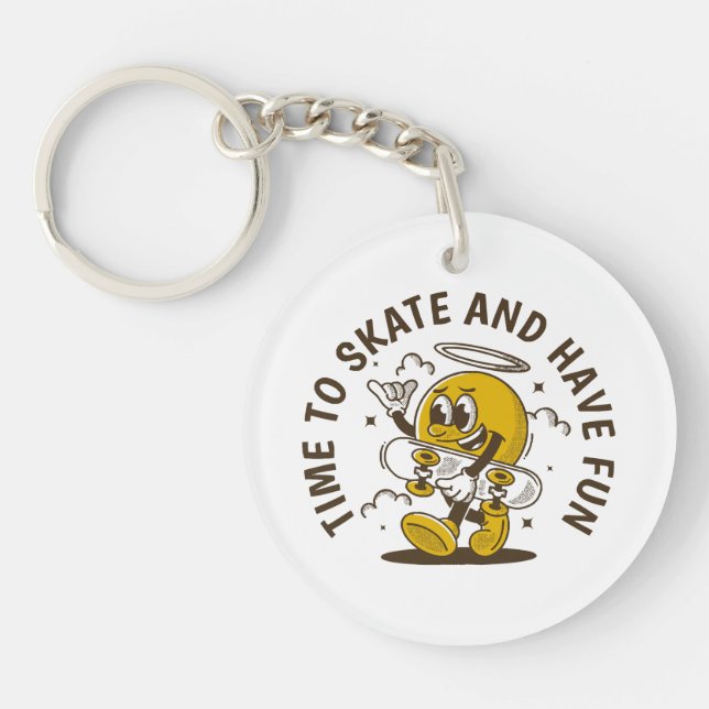 Time to skate key ring (Front)