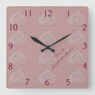 Time to smell the roses embossed roses wall clock