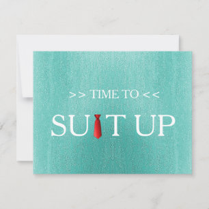 Time to Suitup Blur Background Red Tie Invitation