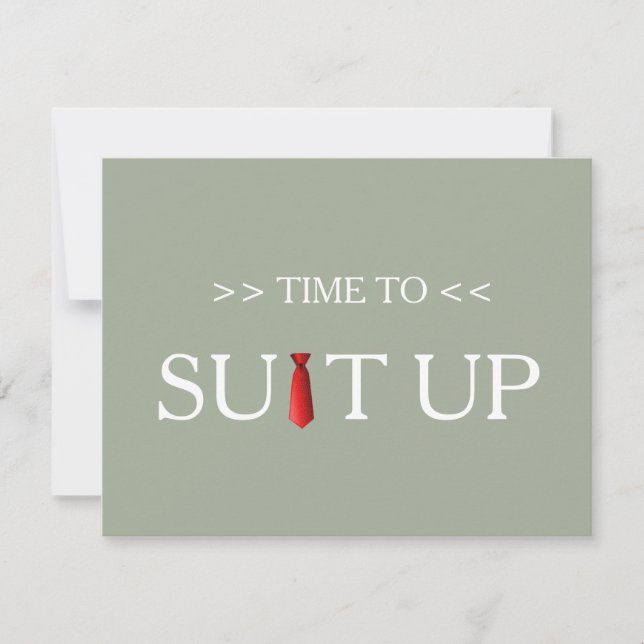 Time to Suitup Red Tie Invitation (Front)