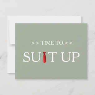 Time to Suitup Red Tie Invitation