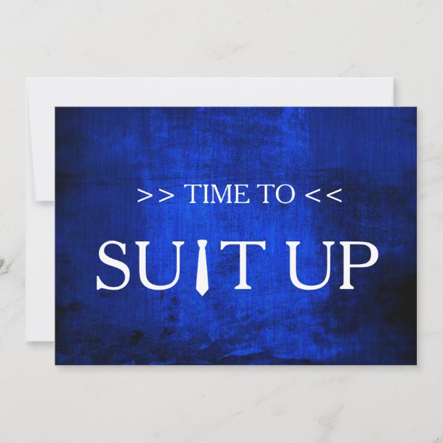 Time to Suitup White Background Invitation (Front)