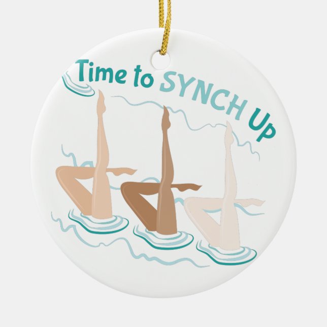 Time To Synch Up Ceramic Tree Decoration (Front)