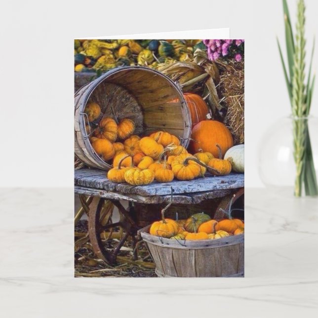 TIME TO THINK OF WHY WE ARE THANKFUL THANKSGIVING CARD (Front)