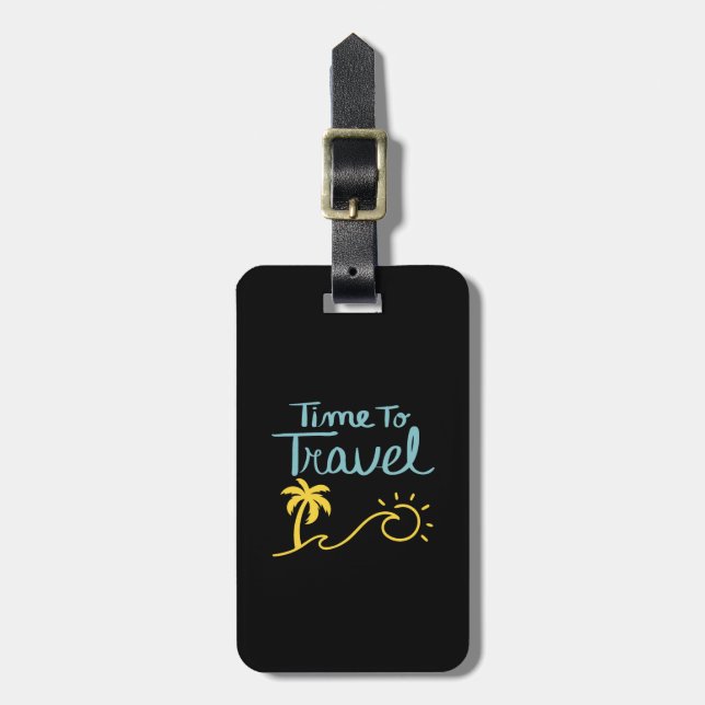 Time To Travel Beach Luggage Tag (Front Vertical)