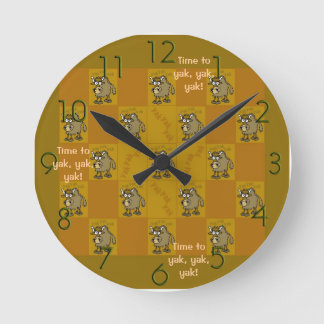 "Time to yak, yak, yak" wall clock