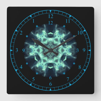 Time Travel ~ Blue Mist Space/Time Continuum ~ Square Wall Clock