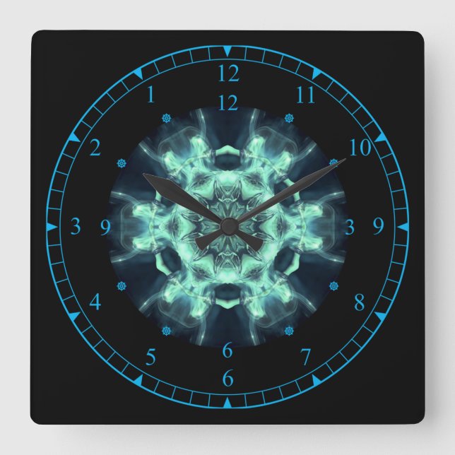 Time Travel ~ Blue Mist Space/Time Continuum ~   Square Wall Clock (Front)