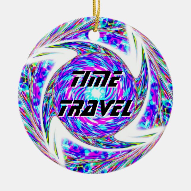 TIME TRAVEL CERAMIC TREE DECORATION (Front)