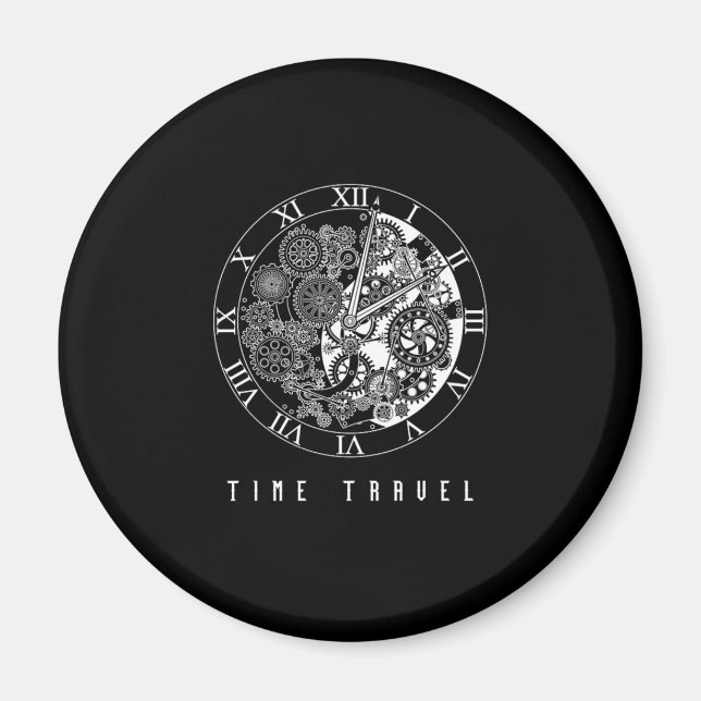 Time Travel Clock Watch Future Past Fiction Gift Magnet (Front)
