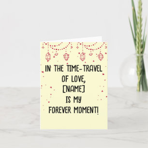 Time-Travel Love Cute Couple Valentine's Day Holiday Card
