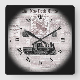 Time Travel ~ NY Times ~ May 13, 1862 ~ Richmond ~ Square Wall Clock