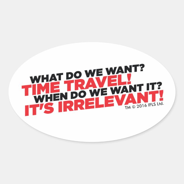 Time Travel Oval Sticker (Front)