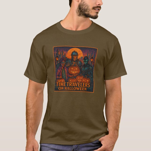 Time Travelers on Halloween T-Shirt (Front)