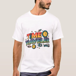 Time Traveller Retro Futuristic T-Shirt – Multicol