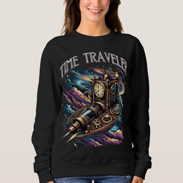 Time Traveller – Steampunk Space Adventure Sweatshirt (Front)