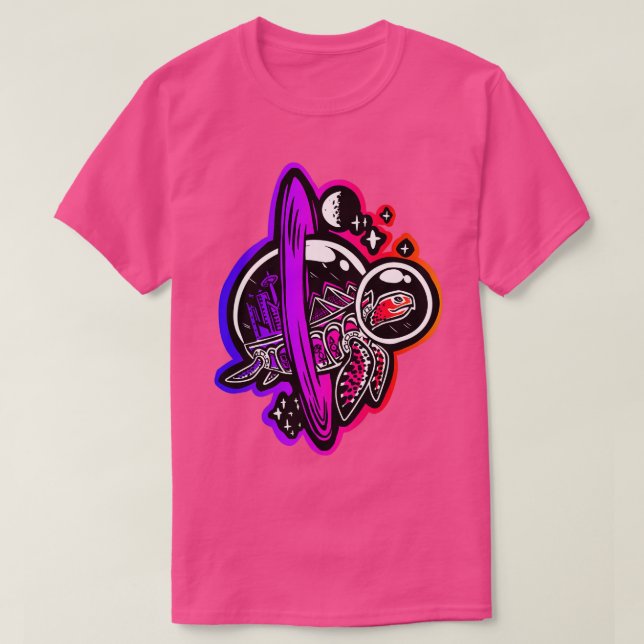 Time Travelling Turtle T-Shirt (Design Front)
