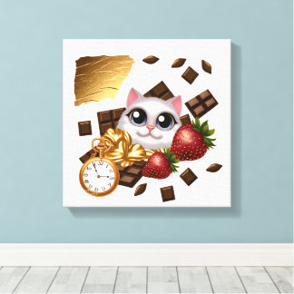 "Time, Treats, and Whiskers"  Canvas Print