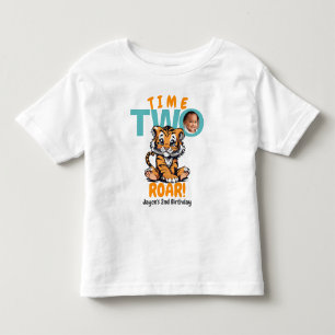 Time TWO Roar! Cute Orange Tiger 2nd Birthday Toddler T-Shirt