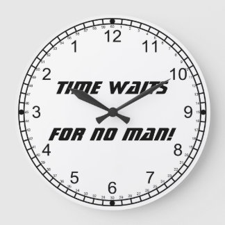 Time waits for no man!-Backward Numerals Large Clock