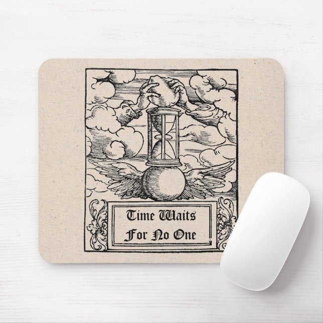 Time Waits For No One Mouse Mat (With Mouse)