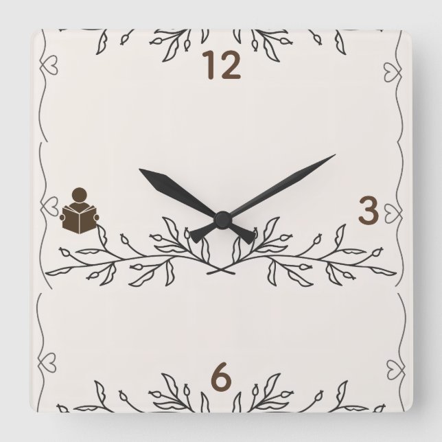 Time Well Read – Personalized Acrylic Wall Clock (Front)
