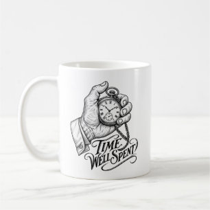 Time Well Spent – Vintage Pocket Watch Coffee Mug