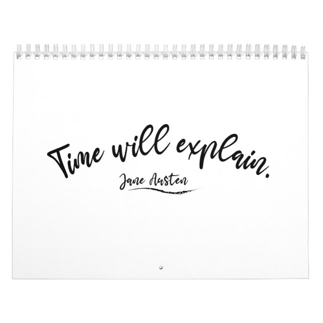 Time will explain. Jane Austen  Calendar (Cover)