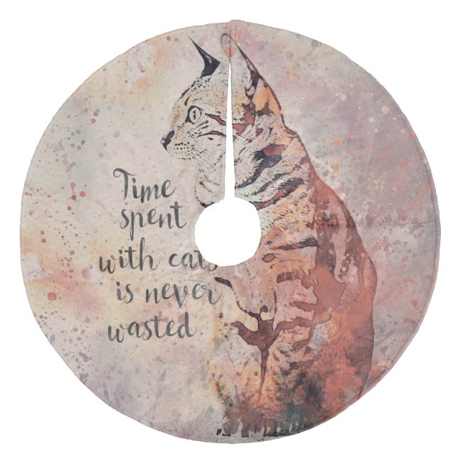 Time with Cats Fleece Tree Skirt (Front)