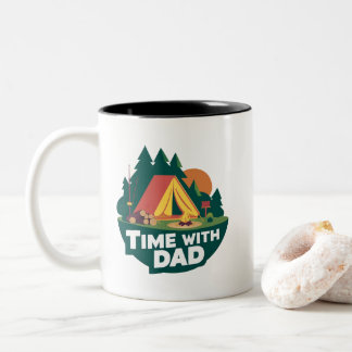 Time With Dad - Father's Day Two-Tone Coffee Mug