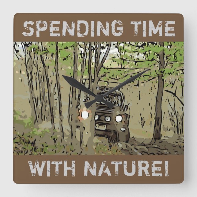 TIME WITH NATURE SQUARE WALL CLOCK (Front)