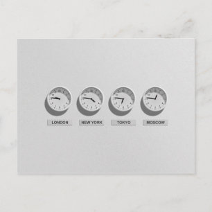 Time Zones World Traveller Postcard