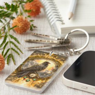 Timekeeper Raven – Gothic Clockwork Key Ring