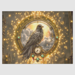 Timekeeper Raven – Gothic Clockwork  Tissue Paper