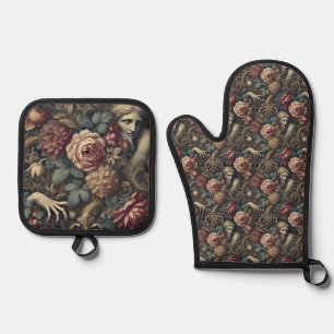 Timelapse – Gothic Victorian Oven Mitt & Pot Holder Set
