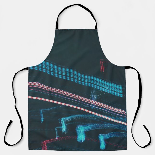 Timelapse photography of blue and white lights apron (Front)
