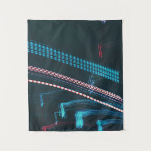 Timelapse photography of blue and white lights tapestry